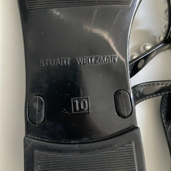 Stuart Weitzman Women's Goldie Jelly Sandals size 10 Black Pearls Slingback - Picture 6 of 6